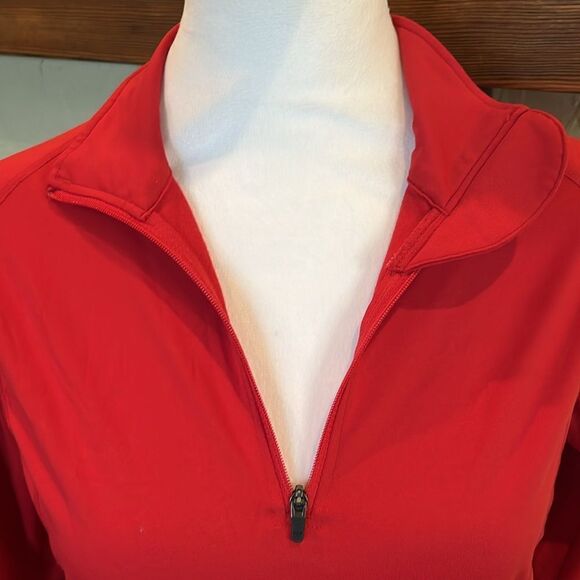Marmot Red 1/4 Zip Long Sleeve Mock-Neck Stretchy Activewear Shirt, size MEDIUM - Picture 3 of 10